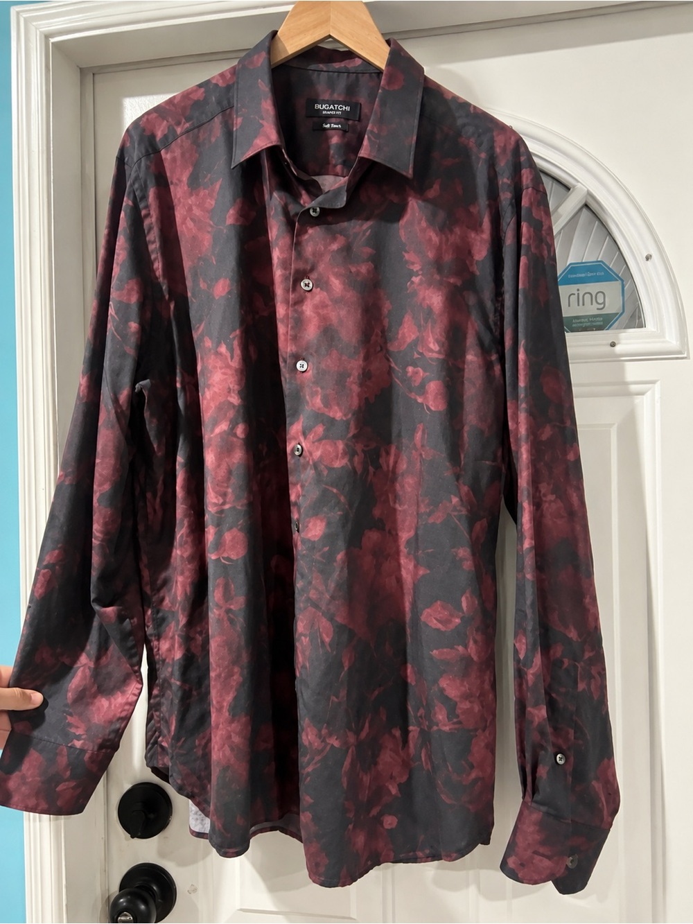 Bugatchi Uomo XL 100% Lyocell Floral Shirt Shaped Fit Soft Touch $175 Retail